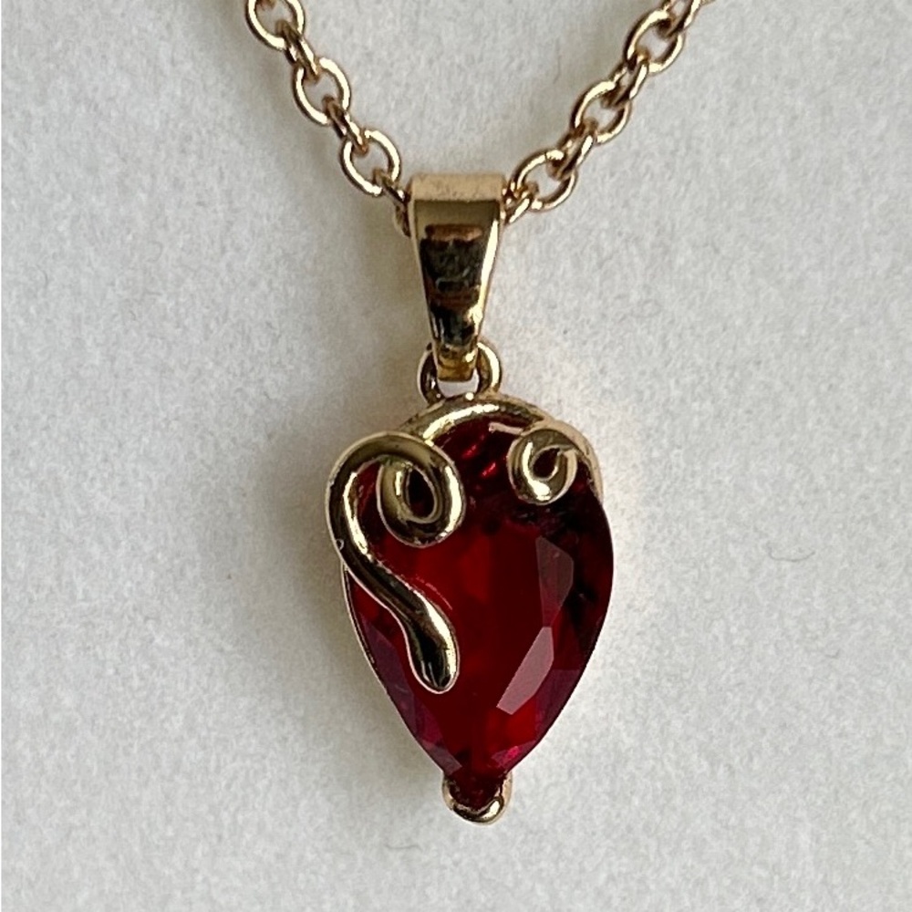 Red Heart Necklace & Earrings Set